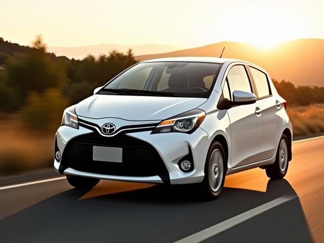 Toyota Yaris color blanco en carretera